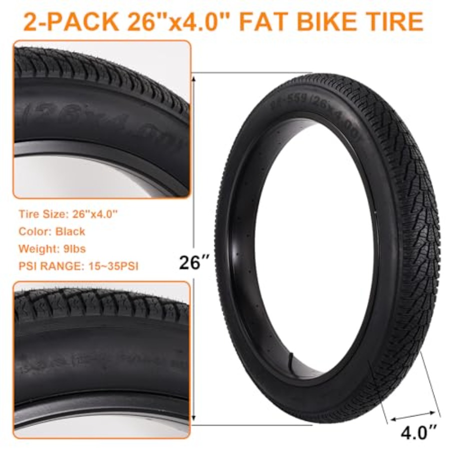 2-pack 26x4.0 Fatbikebanden, 2 - Mountain Biking Tube recensie en prijs